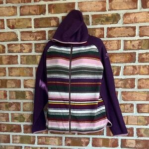 State of ElevenateVibrant Striped 100% Lambs wool Women's Cardigan. Large